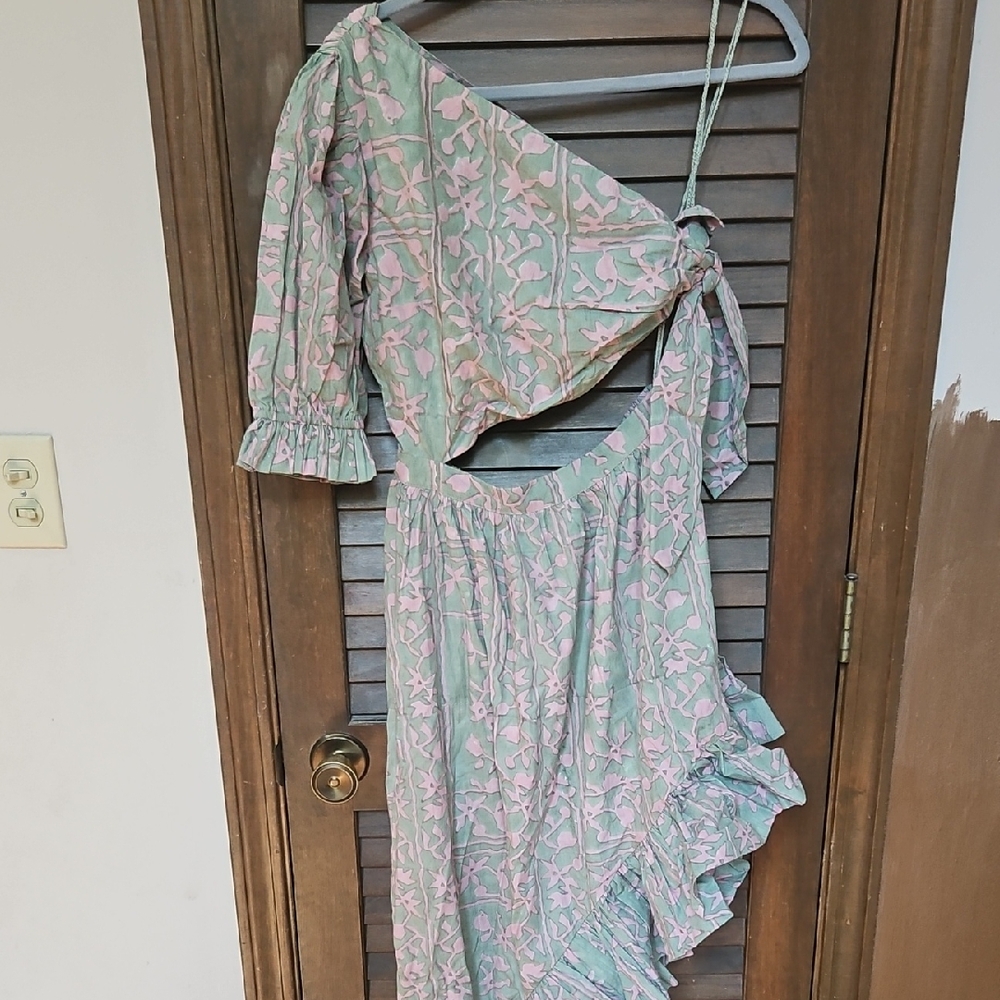 Cleobella Pink and Green Patterned Dress